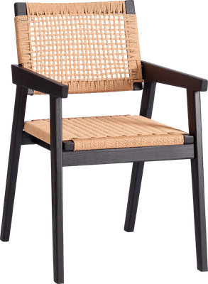 Стул Tetchair Vanheim дерево вяз/бечевка (черный) - 