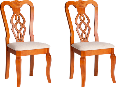 Набор стульев Tetchair Aphrodite 46x54x99 (2шт, дерево гевея/Espresso/ткань кремовая с рисунком А04) -