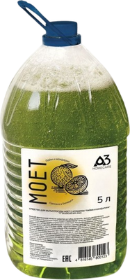 Средство для мытья посуды A3 HomeCare Моет Лайм и мандарин (5л) - 