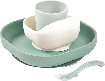 Набор посуды для кормления Beaba Coffret Repas Silic Vert Sauge 913603 - 
