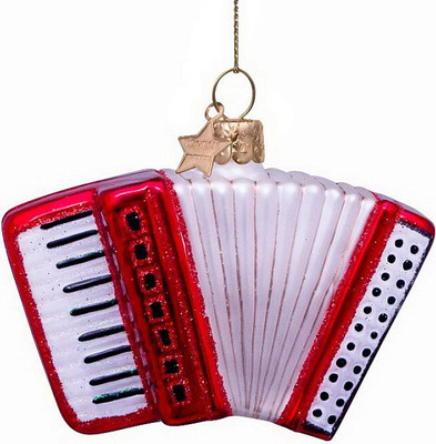 Елочная игрушка Vondels Аккордеон красный / 1240705070017 (красный) - 