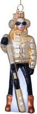 Елочная игрушка Vondels Лыжница / 4232250130015 (золотой) - 