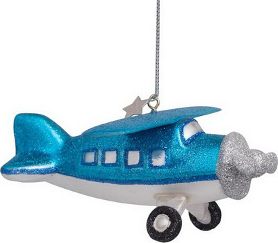 Елочная игрушка Vondels Самолетик / 1207000999535 (синий) - 