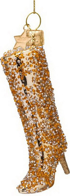 Елочная игрушка Vondels Сапог с бриллиантами / 2250101105014 (золотой) - 