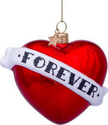 Елочная игрушка Vondels Сердце Forever / 3201322008027 - 
