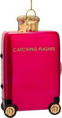 Елочная игрушка Vondels Чемодан / 1250382100013 (малиновый) - 
