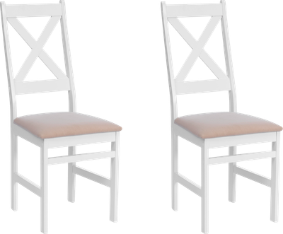 Набор стульев Tetchair Crossman (2шт, белый/велюр бежевый) -
