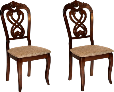 Набор стульев Tetchair Andromeda 47x55.5x107 (2шт, дерево гевея/Cappuchino/ткань коричневый) -