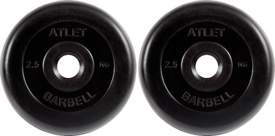 Набор дисков для штанги MB Barbell Atlet d26 2.5кг (2шт, черный) -