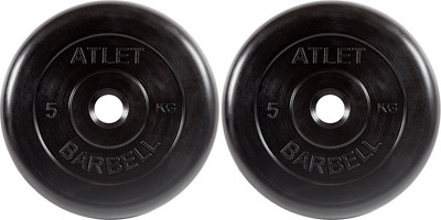 Набор дисков для штанги MB Barbell Atlet d26 5кг (2шт, черный) -