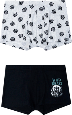 Комплект мужских трусов Mark Formelle 411229-2 (р.102-112, черный/медведи на сером меланже) -