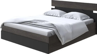 Двуспальная кровать Proson Milton с ПМ 160x190 (дуб кантербери/черный) - 