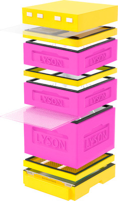 Улей Lyson Дадан На 12 Рамок / K124PY (розовый/желтый) -