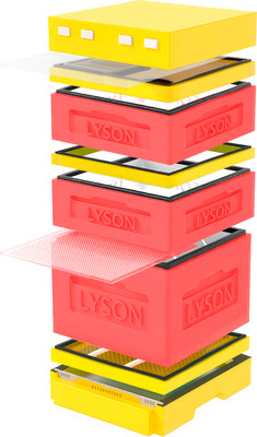 Улей Lyson Дадан На 12 Рамок / K124RDY (красный/желтый) -