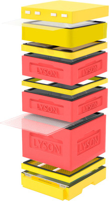 Улей Lyson Дадан На 12 Рамок / K125RDY (красный/желтый) - 