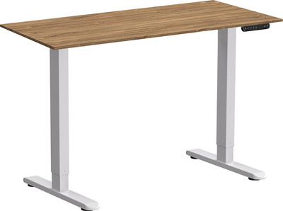 Стол с подъемным механизмом WellDesk WDE Prime 130x67.5х1.8 (белый/дуб канзас коричневый) - 