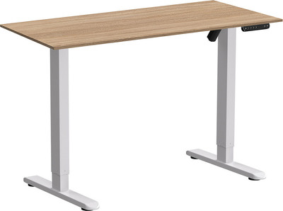 Стол с подъемным механизмом WellDesk WDE Basic 130x67.5х1.8 (белый/дуб бардолино натуральный) - 