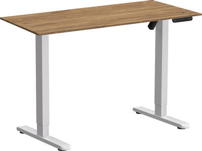 Стол с подъемным механизмом WellDesk WDE Basic 130x67.5х1.8 (белый/дуб канзас коричневый) - 