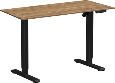 Стол с подъемным механизмом WellDesk WDE Basic 130x67.5х1.8 (черный/дуб канзас коричневый) - 