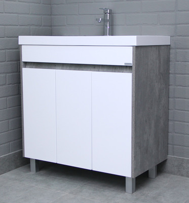 Тумба под умывальник Домино Unit 80 Karlo без ящика и корзины для белья (бетон) - 