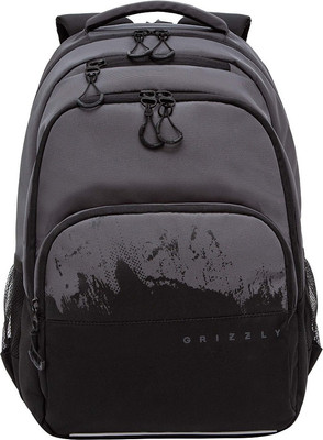 Школьный рюкзак Grizzly RU-630-2 (черный/серый) - 