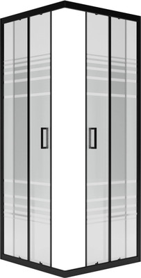 Душевой уголок МетаКам City Trend Black 80x80 / KKS_016835 (черный/текстурированное стекло) -