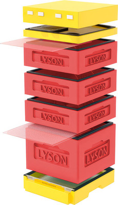 Улей Lyson Дадан На 12 Рамок / K126RDY (красный/желтый) -