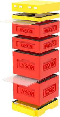 Улей Lyson Дадан На 12 Рамок / K127RDY (красный/желтый) - 