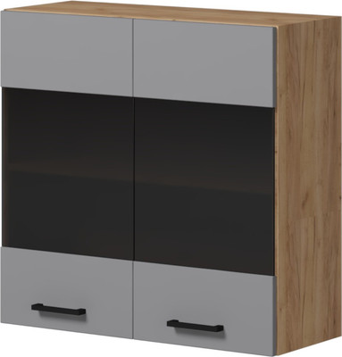 

Шкаф навесной для кухни, Алиса Грей 800 со стеклом