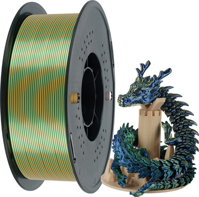 Пластик для 3D-печати Kingroon PLA Tri-Silk Blue-Green-Orange 1.75mm / NSC028 (1кг) - 