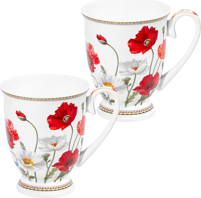 Набор кружек Elan Gallery Маки New Bone China / 420775 -