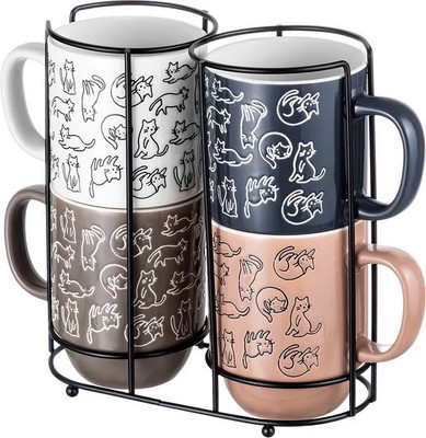 Набор кружек Elan Gallery Кошачья жизнь / 880229 -