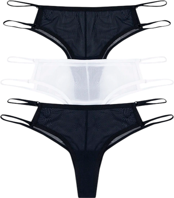 Комплект женских трусов Mark Formelle 412438-3 (р.90, черный/белый/черный) - 