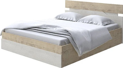 Двуспальная кровать Proson Milton с ПМ 160x190 (бунратти/дуб шамони светлый 124) - 
