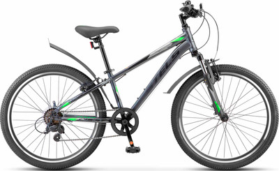 Велосипед STELS Turbo 400 V (12, темно-серый/зеленый) -