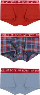 Комплект трусов детских Mark Formelle 413354-3 (р.146-72-63, серо-голубой/ярко-красный/красно-синяя клетка) -