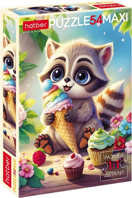 Пазл Hatber Maxi. Крошка енот / 54ПЗ3_33584 (54эл) - 