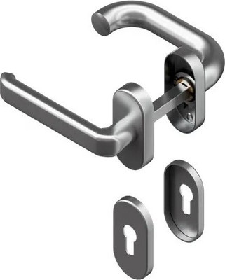 Ручка дверная DoorHan Для калитки секционных ворот Штифт 8 Левая / DH25134 (нержавеющая сталь) -