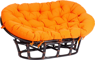Диван садовый Tetchair Mamasan 23/02 W с подушкой (античный черно-коричневый/оранжевый) -