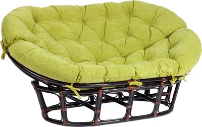 Диван садовый Tetchair Mamasan 23/02 W с подушкой (античный черно-коричневый/олива) -