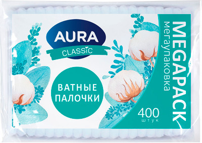 Ватные палочки Aura Classic (400шт) - 
