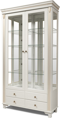 Шкаф с витриной ФорестДекоГрупп Бьянка 2 дверный - 