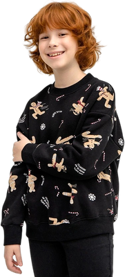 Свитшот детский Mark Formelle 123437 (р.104-56, печенье на черном) -