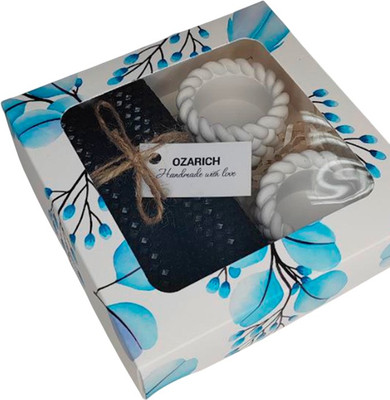 Подарочный набор Ozarich Сувенирный с 2-мя свечами и подсвечниками / Г11 (черный) - 