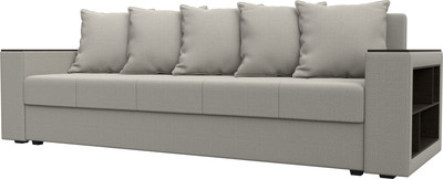 Диван Лига Диванов  Дубай Лайт полки справа / 132280  (рогожка Амур 02 бежевый) - 