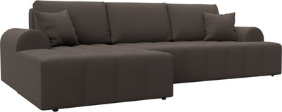 Диван угловой Лига Диванов Лига-080 угол левый / 134741L (рогожка Амур 05 коричневый) - 