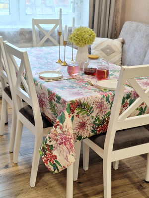 

Скатерть, Виниллайт 1009 Хризантемы в саду