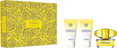 Парфюмерный набор Versace Yellow Diamond Парфюмерная вода+Лосьон для тела+Гель для душа (50мл+50мл+50мл) -