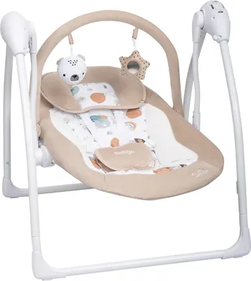 Качели для новорожденных INDIGO Star light (бежевый) - 