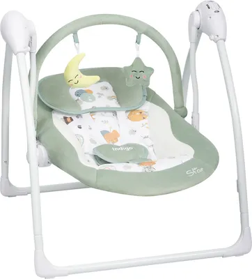 Качели для новорожденных INDIGO Star light (зеленый) - 